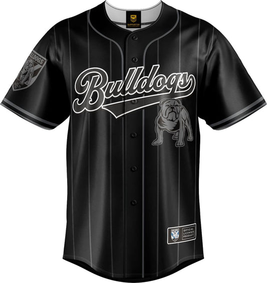 Canterbury Bulldogs 2025 NRL Mens Blackout Baseball Shirt