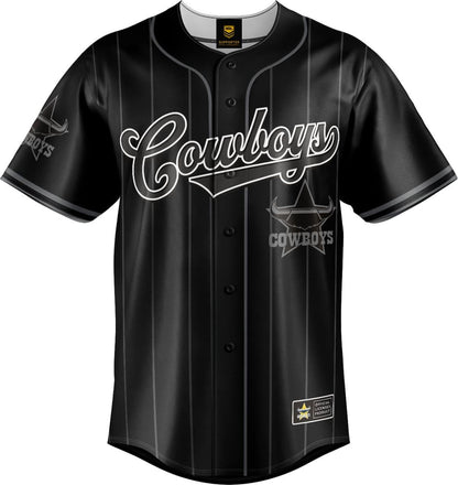 North Queensland Cowboys 2025 NRL Mens Blackout Baseball Shirt