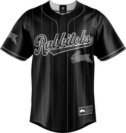 South Sydney Rabbitohs 2025 NRL Mens Blackout Baseball Shirt