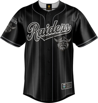 Canberra Raiders 2025 NRL Mens Blackout Baseball Shirt