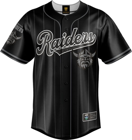 Canberra Raiders 2025 NRL Mens Blackout Baseball Shirt