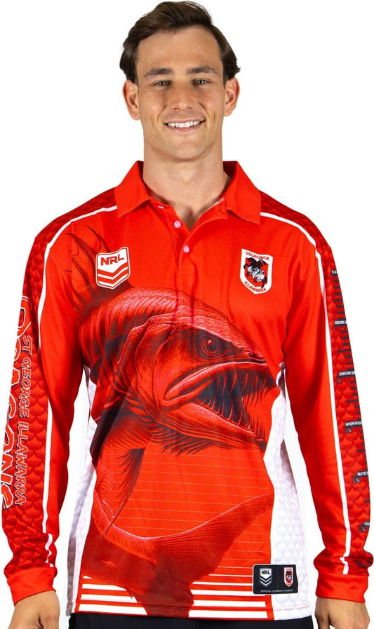 St George Dragons 2025 NRL Mens Barracuda Fishing Shirt