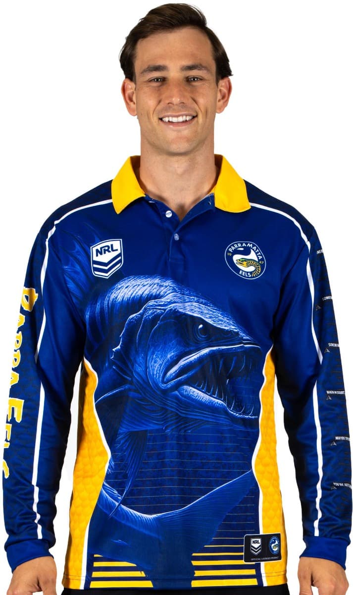 Parramatta Eels 2025 NRL Mens Barracuda Fishing Shirt
