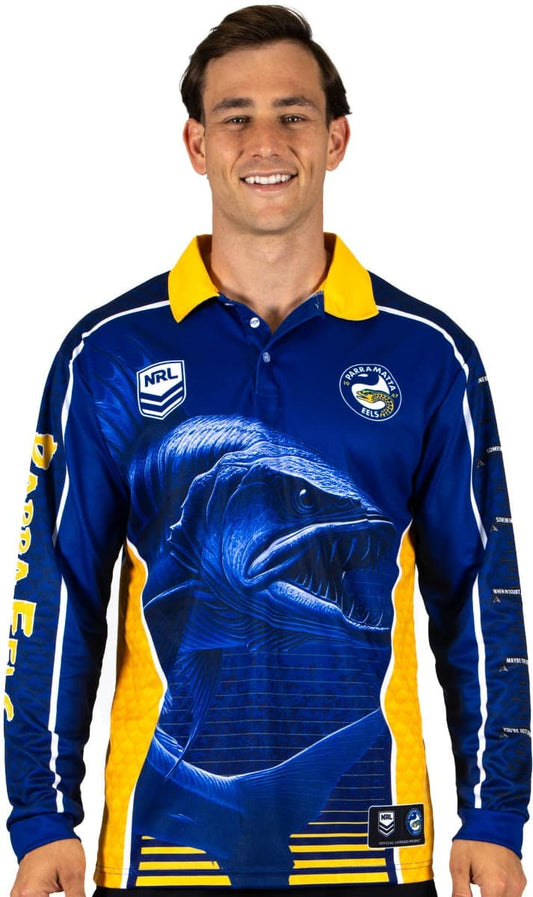 Parramatta Eels 2025 NRL Mens Barracuda Fishing Shirt