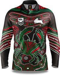 South Sydney Rabbitohs 2025 NRL Mens Karumba Indigenous Fishing Shirt