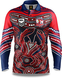 Sydney Roosters 2025 NRL Mens Karumba Indigenous Fishing Shirt