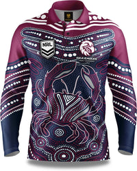 Manly Sea Eagles 2025 NRL Mens Karumba Indigenous Fishing Shirt