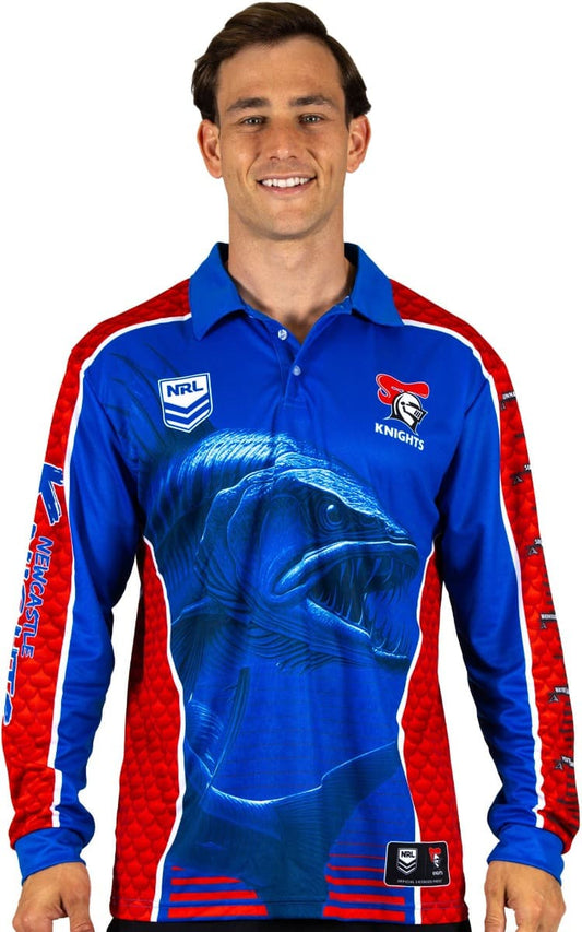 Newcastle Knights 2025 NRL Mens Barracuda Fishing Shirt