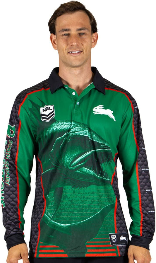 South Sydney Rabbitohs 2025 NRL Mens Barracuda Fishing Shirt