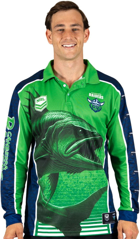 Canberra Raiders 2025 NRL Mens Barracuda Fishing Shirt