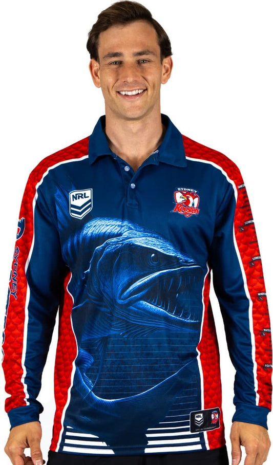 Sydney Roosters 2025 NRL Mens Barracuda Fishing Shirt