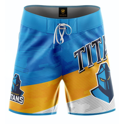 Gold Coast Titans NRL Mens Barrel Board Shorts