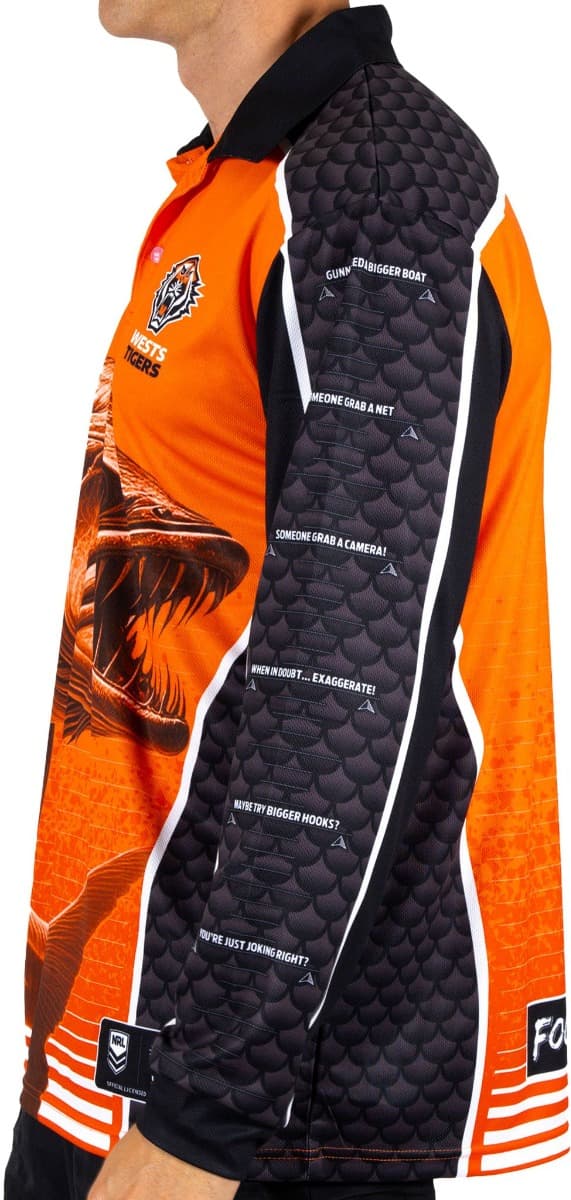 Wests Tigers 2025 NRL Mens Barracuda Fishing Shirt