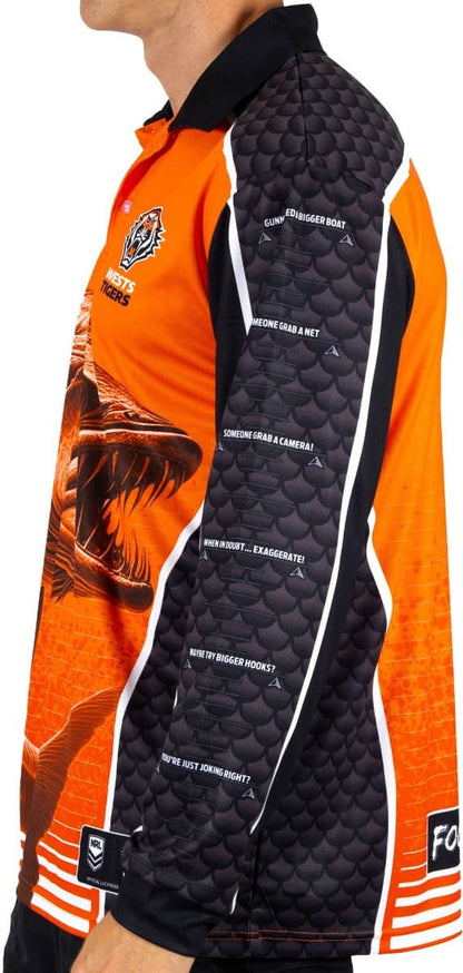 Wests Tigers 2025 NRL Mens Barracuda Fishing Shirt