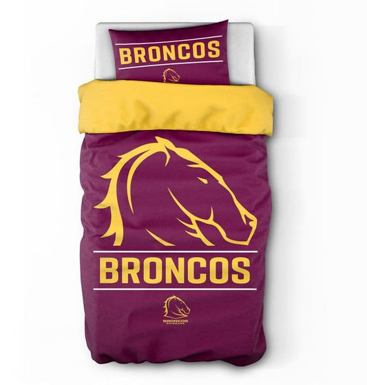 Brisbane Broncos 2025 NRL Single Quilt Set