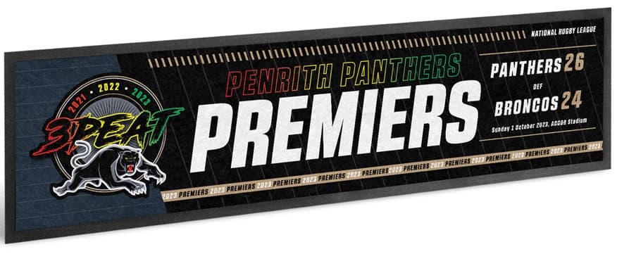 Penrith Panthers 2023 NRL Premiers Phase 1 Bar Runner