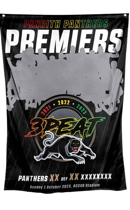 Penrith Panthers 2023 NRL Premiers Wall Flag *PRESALE*