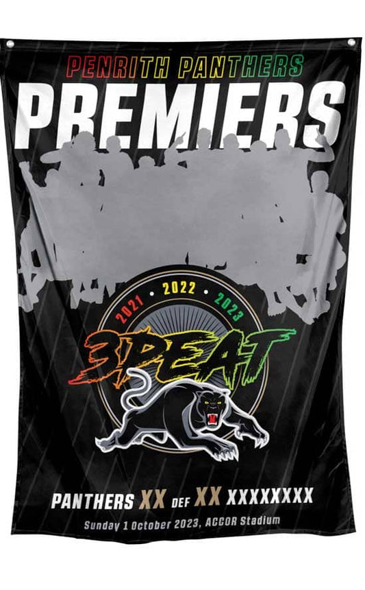 Penrith Panthers 2023 NRL Premiers Wall Flag *PRESALE*