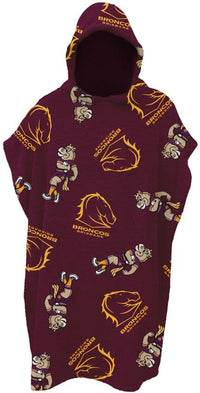 Brisbane Broncos NRL Kids Hooded Beach Towel