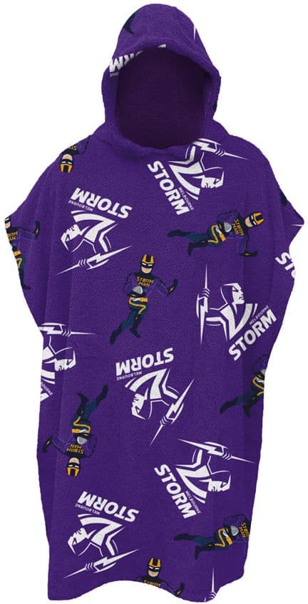 Melbourne Storm NRL Kids Hooded Beach Towel