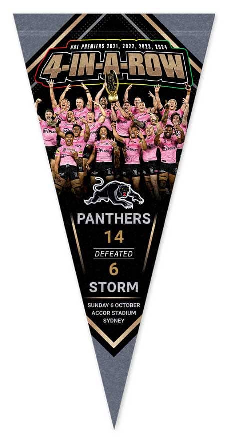 Penrith Panthers 2024 NRL Premiers Team Pennant  *PRESALE Due Dec*