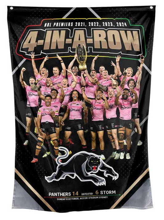 Penrith Panthers 2024 NRL Premiers Phase 2 Wall Flag  *PRESALE Due Dec*