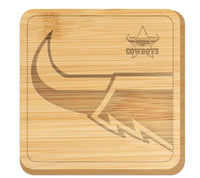 North Queensland Cowboys Bamboo Cheeseboard 35cm x 35cm