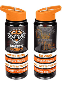 Wests Tigers NRL 650ml Tritan Bottle with Bands