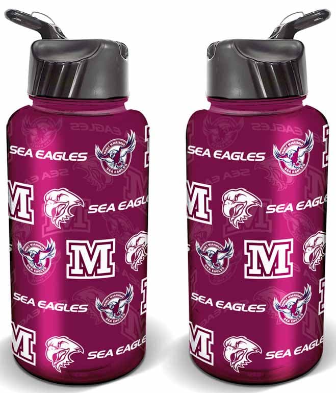 Manly Sea Eagles NRL 1 Litre Flip Drink Bottle BPA Free