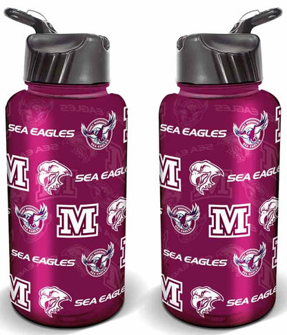 Manly Sea Eagles NRL 1 Litre Flip Drink Bottle BPA Free