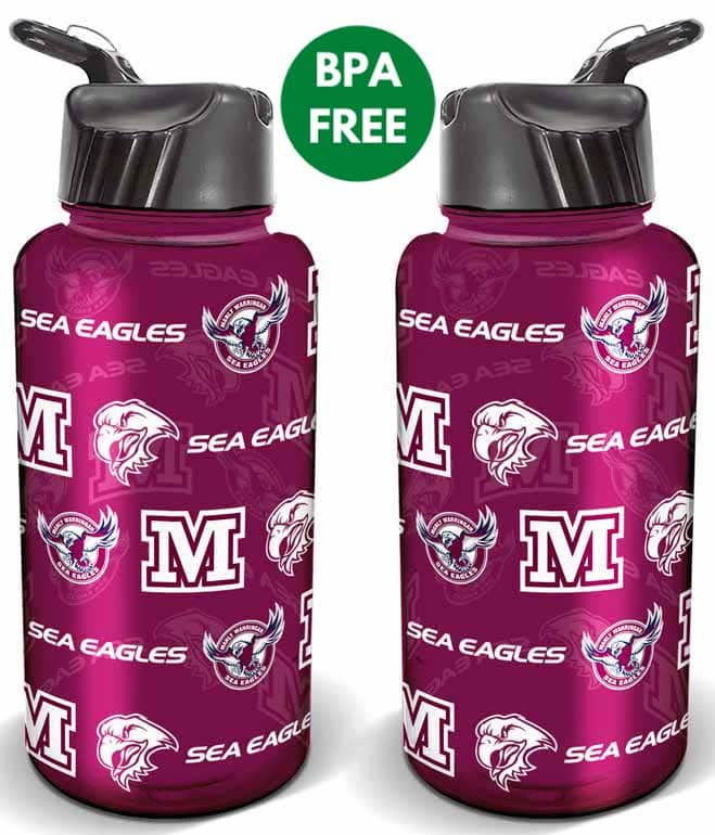 Manly Sea Eagles NRL 1 Litre Flip Drink Bottle BPA Free