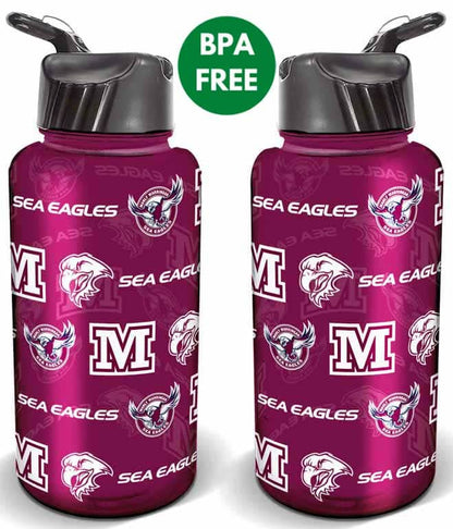 Manly Sea Eagles NRL 1 Litre Flip Drink Bottle BPA Free