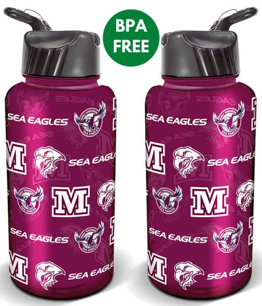 Manly Sea Eagles NRL 1 Litre Flip Drink Bottle BPA Free