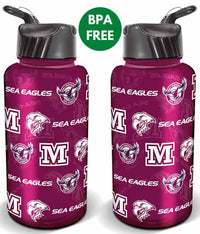Manly Sea Eagles NRL 1 Litre Flip Drink Bottle BPA Free