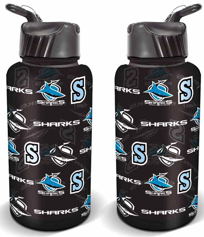 Cronulla Sharks NRL 1 Litre Flip Drink Bottle BPA Free
