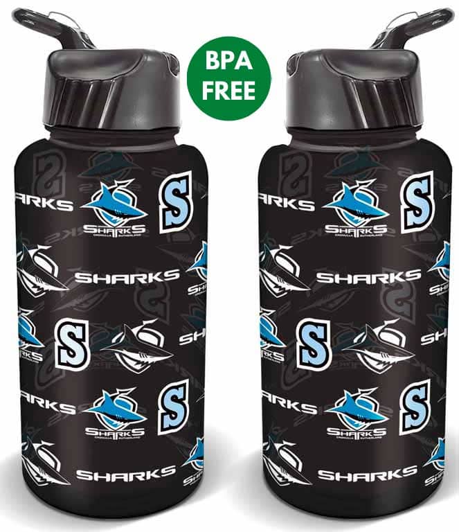 Cronulla Sharks NRL 1 Litre Flip Drink Bottle BPA Free