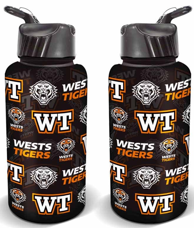 Wests Tigers NRL 1 Litre Flip Drink Bottle