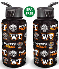 Wests Tigers NRL 1 Litre Flip Drink Bottle