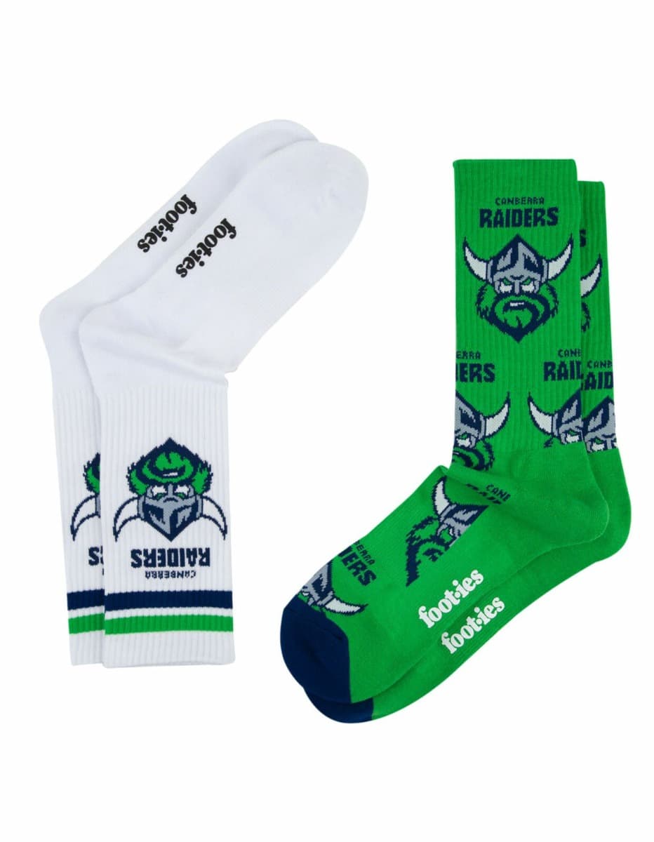Canberra Raiders NRL Logos Sneaker Socks 2 Pack