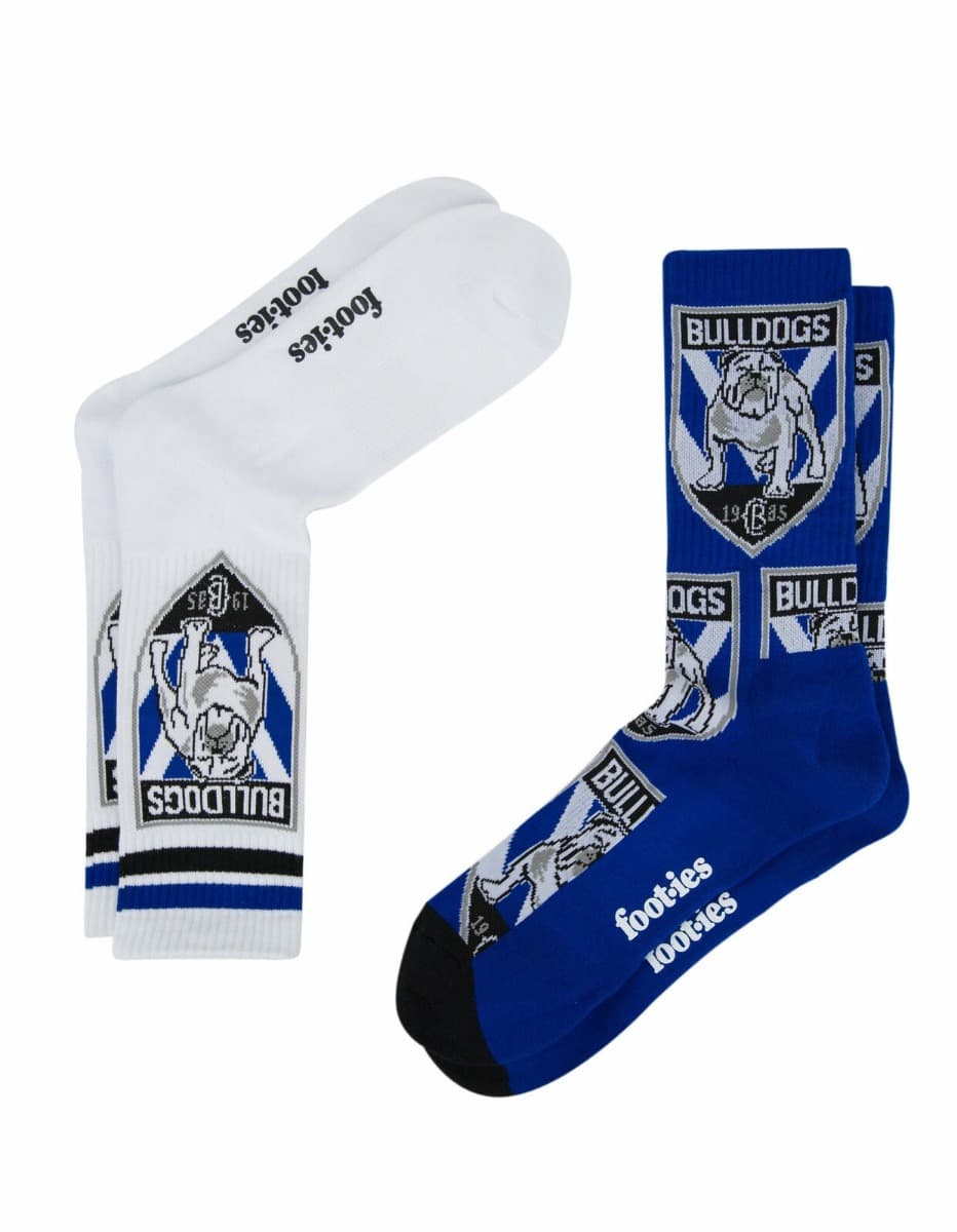 Canterbury Bulldogs NRL Logos Sneaker Socks 2 Pack