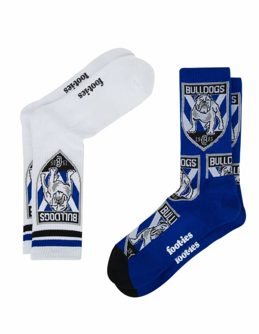 Canterbury Bulldogs NRL Logos Sneaker Socks 2 Pack