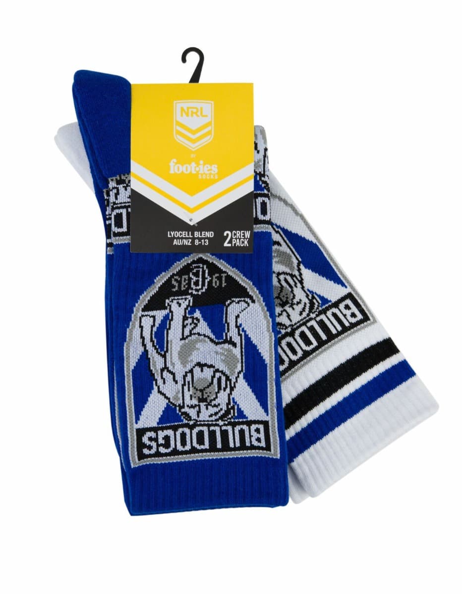 Canterbury Bulldogs NRL Logos Sneaker Socks 2 Pack