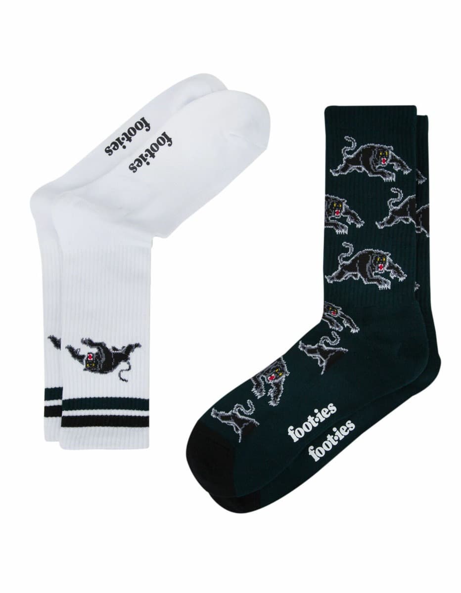 Penrith Panthers NRL Logos Sneaker Socks 2 Pack