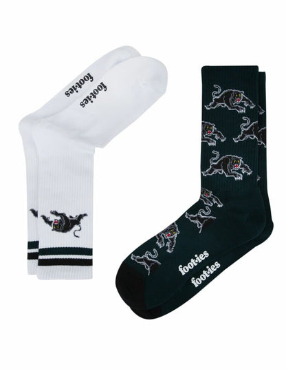 Penrith Panthers NRL Logos Sneaker Socks 2 Pack