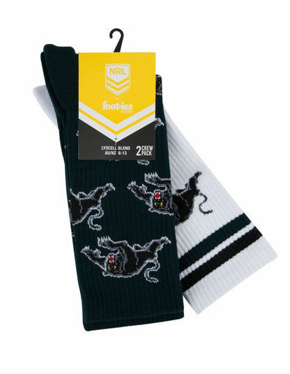 Penrith Panthers NRL Logos Sneaker Socks 2 Pack