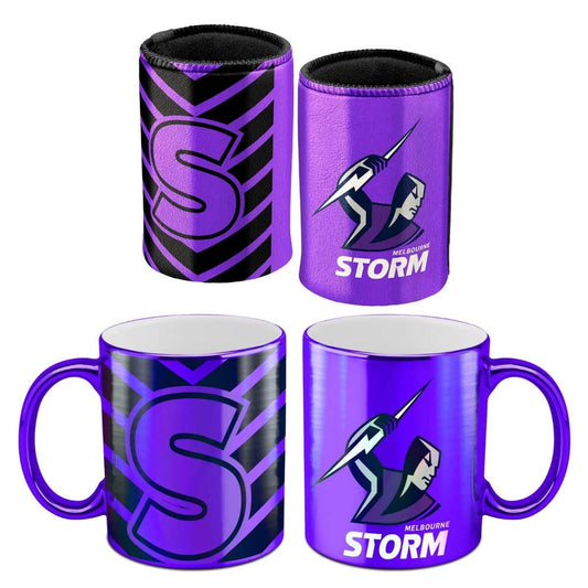 Melbourne Storm NRL Metallic Can Cooler and Mug Pack