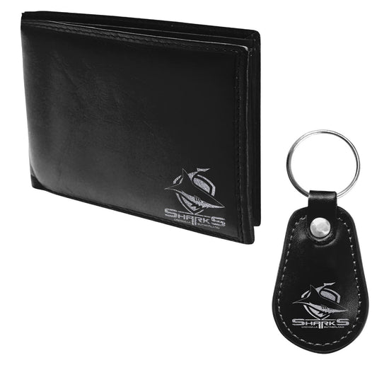 Cronulla Sharks NRL Wallet and Keyring Gift Set