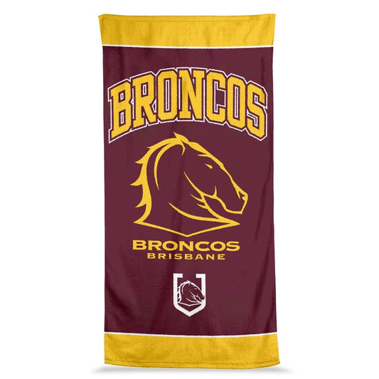 Brisbane Broncos 2025 NRL Jumbo Beach Towel  90cm x 170cm