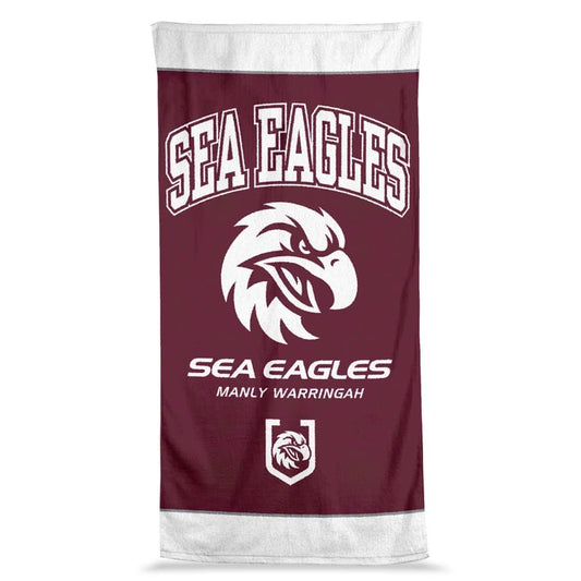 Manly Sea Eagles 2025 NRL Jumbo Beach Towel  90cm x 170cm