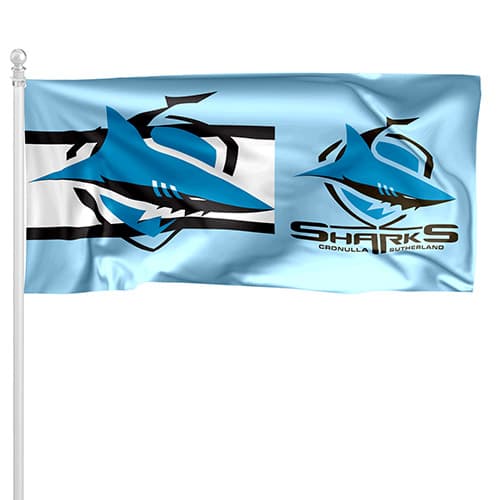 Cronulla Sharks Extra Large Pole Flag 180cm by 90cm